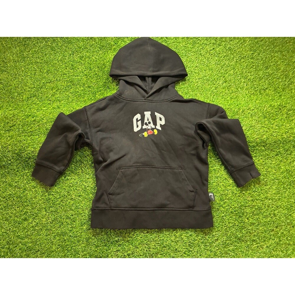 Gap x Disney Kids Mickey Mouse Logo Pullover Hoodie Black Size Small (6/7)